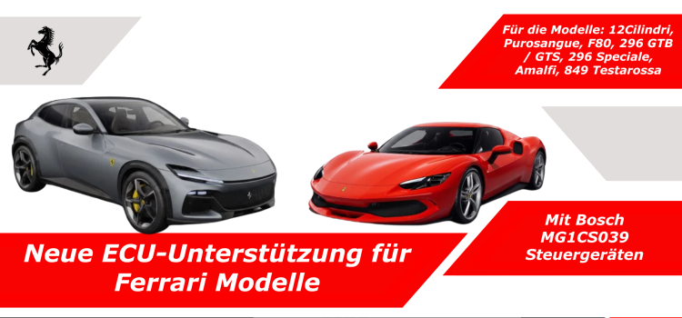 Programmierung aktueller Ferrari Modelle ab sofort verfügbar
